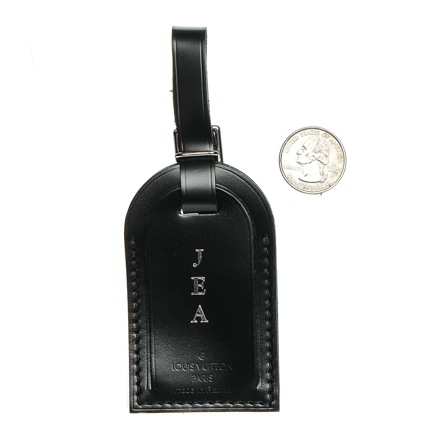 Calfskin Luggage Tag Black