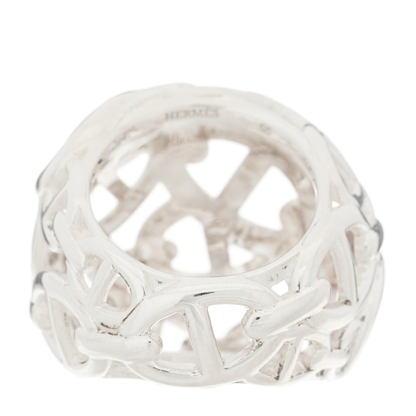 Sterling Silver GM Chaine d'Ancre Enchainee Dome Ring 55 7.25