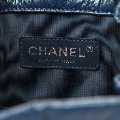 Chanel Iridescent Aged Calfskin Chevron Quilted Small Gabrielle Backpack Blue 6 of 9