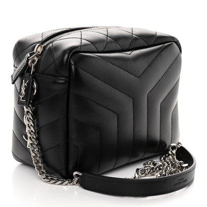 Saint Laurent Calfskin Y Quilted Monogram Small Loulou Bowling Bag Black 3 of 9