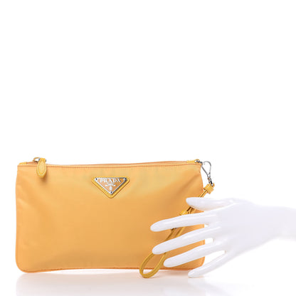 Prada Tessuto Nylon Saffiano Wristlet Mimosa 2 of 10