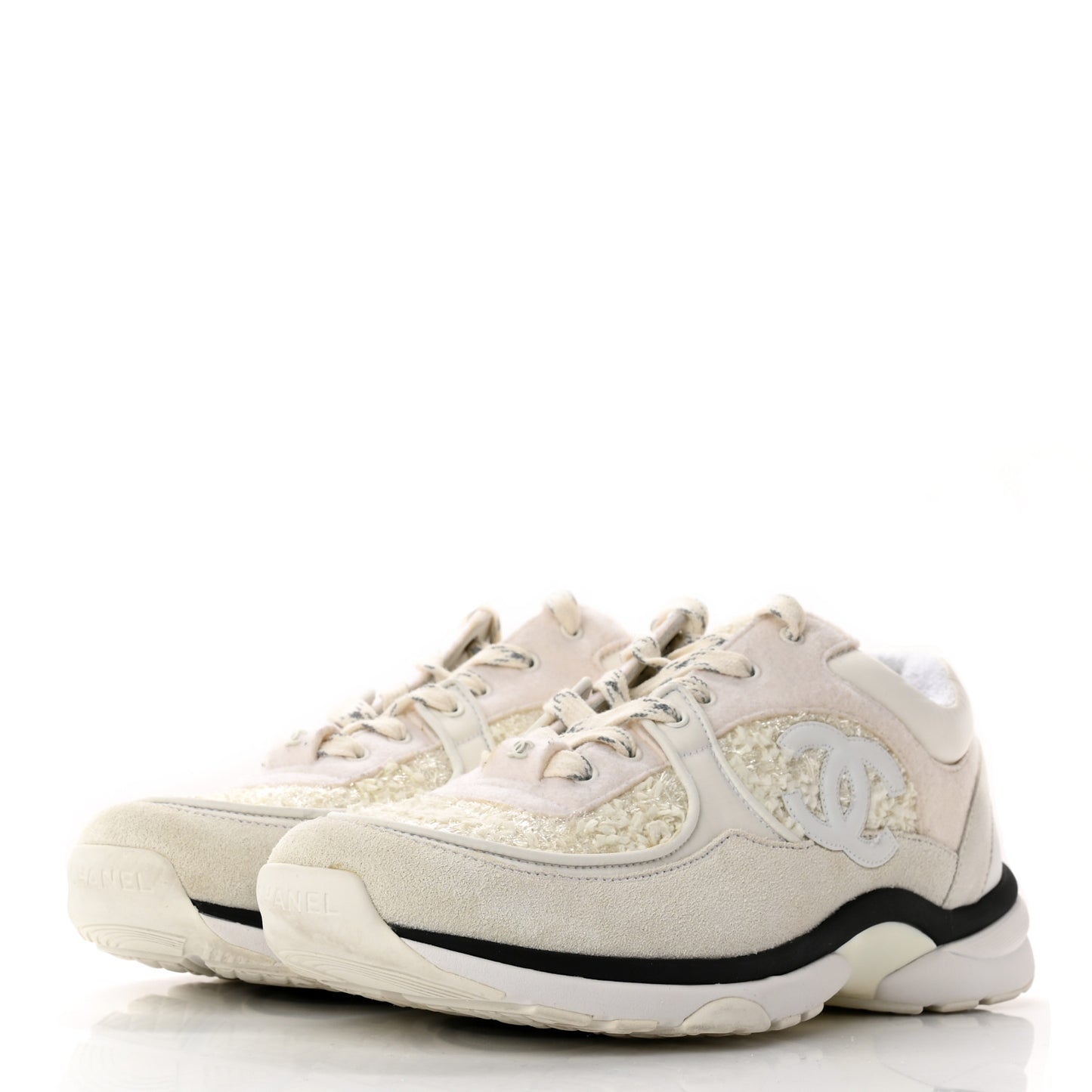 Velour Tweed CC Sneakers 40 White