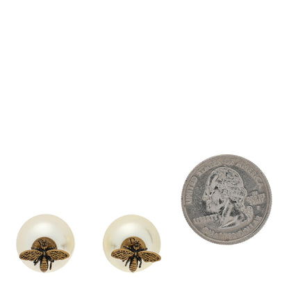 Christian Dior Pearl Tribales Bee Earrings Gold 2 of 5