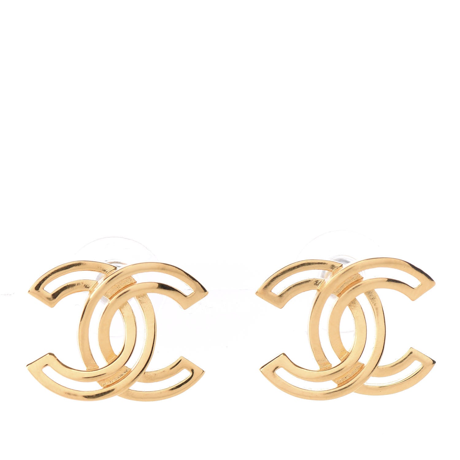 Chanel Metal Obazine CC Earrings Gold 1 of 4