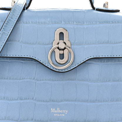 Mulberry Shiny Croc Calfskin Embossed Micro Seaton Blue 7 of 9