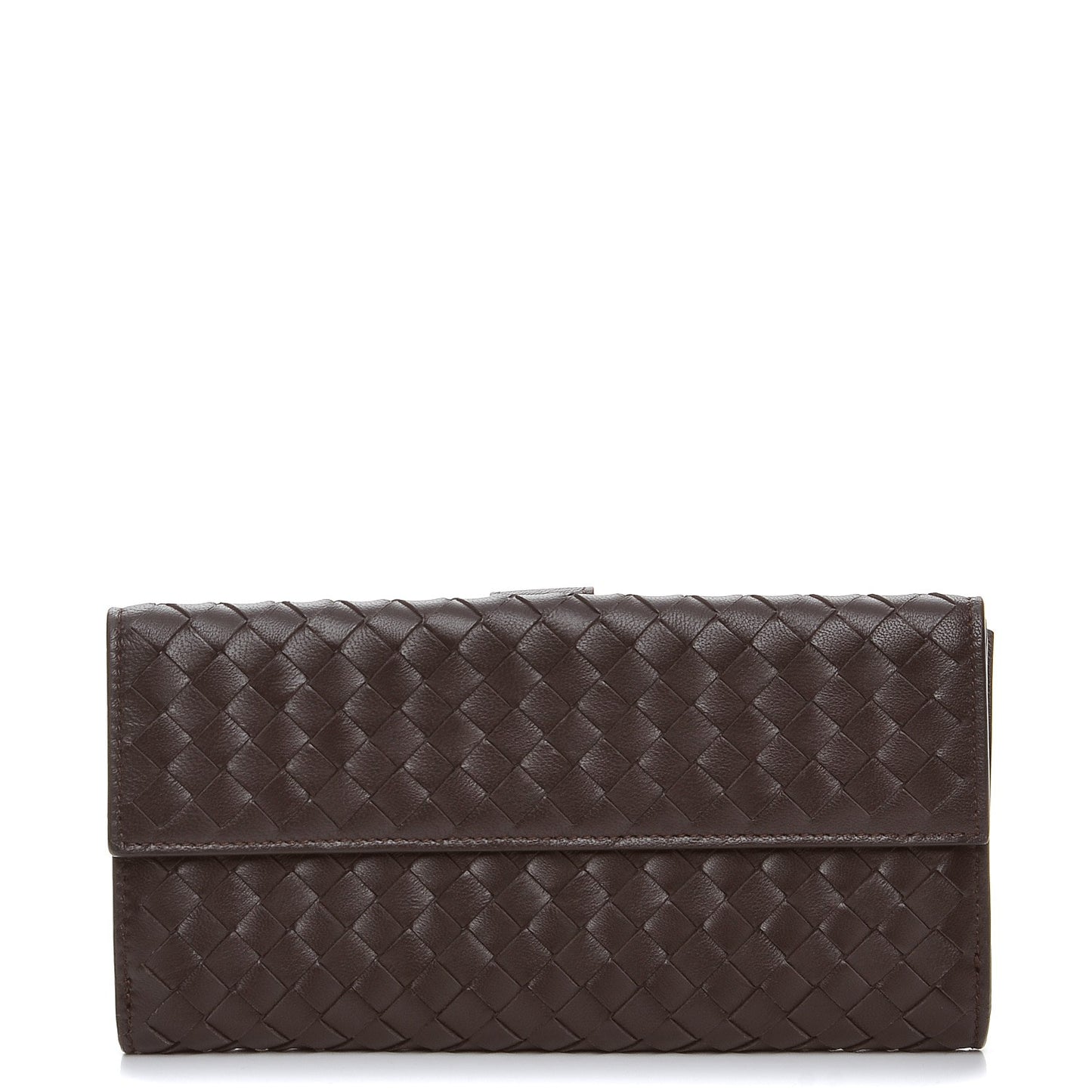 Nappa Intrecciato Continental Wallet Ebano