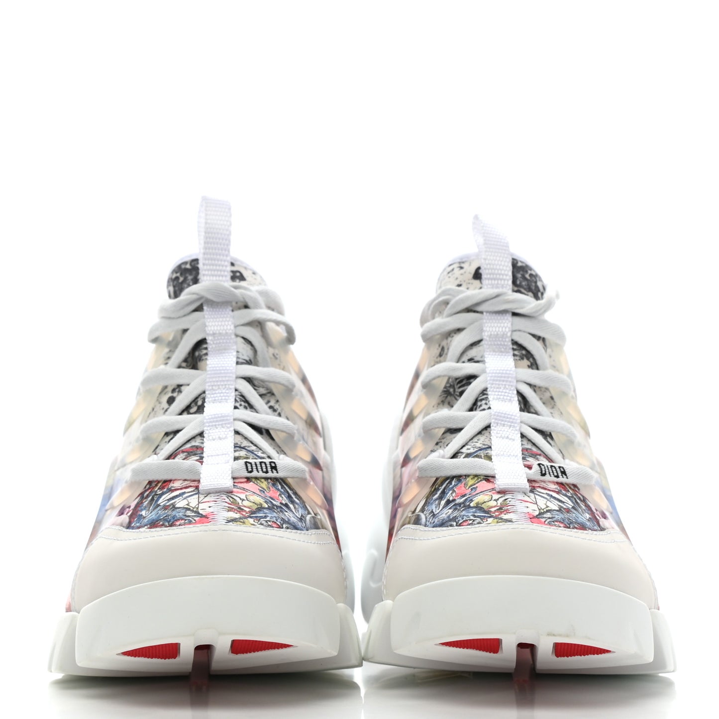 Neoprene Rubber Champetre Print Womens D-Connect Sneakers 40.5 White Multicolor