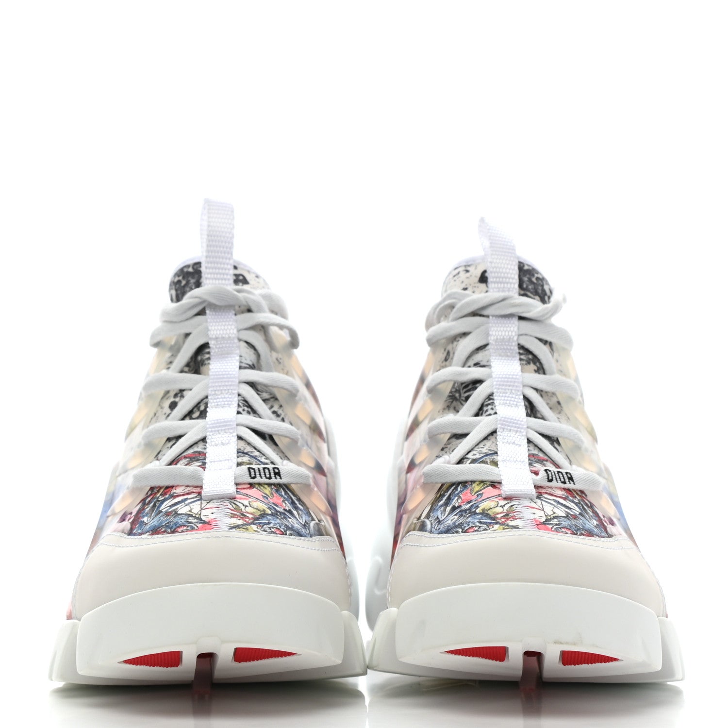 Christian Dior Neoprene Rubber Champetre Print Womens D-Connect Sneakers 40.5 White Multicolor 2 of 8