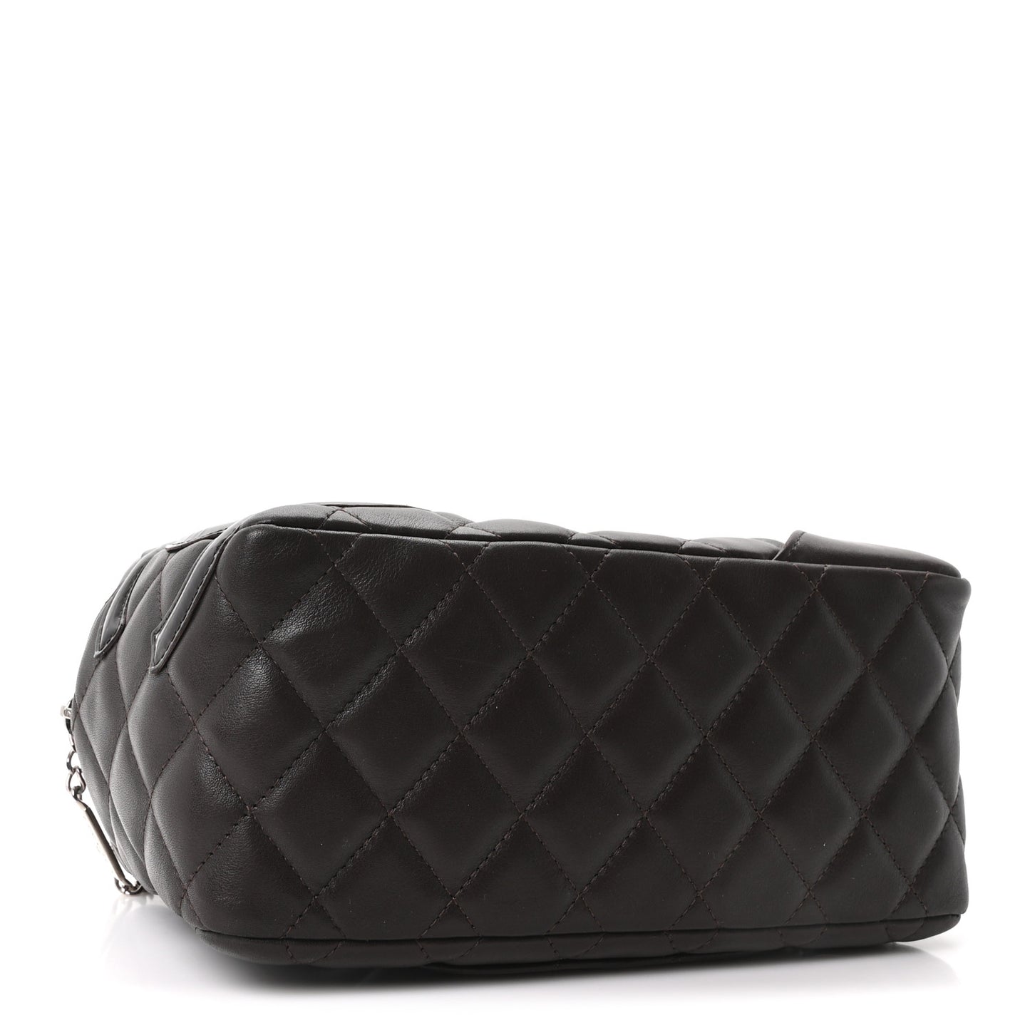 Calfskin Quilted Small Cambon Bowler Dark Brown