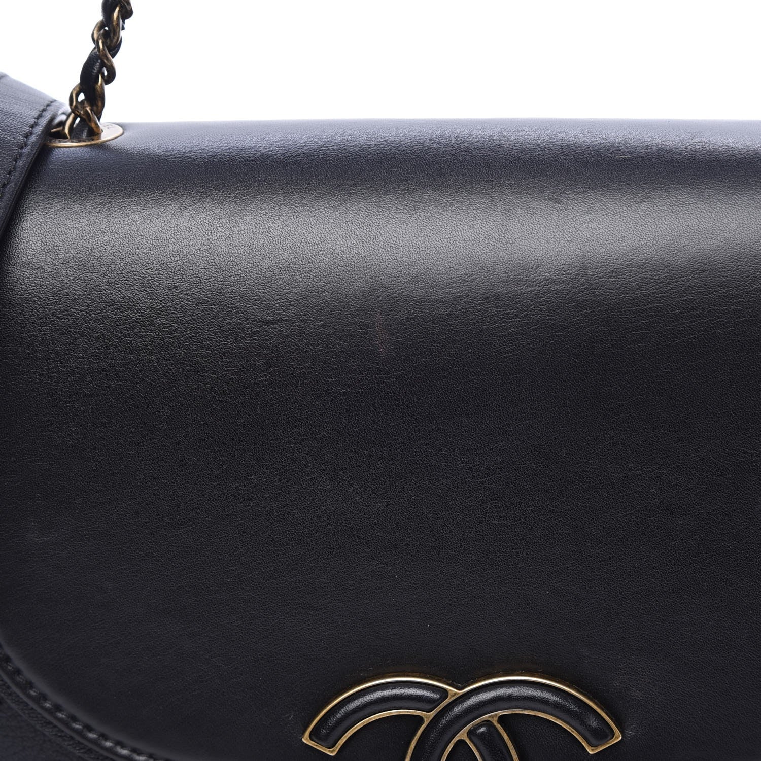 Chanel Shiny Calfskin Goatskin Quilted Small Coco Curve Messenger Flap Black 8 of 9