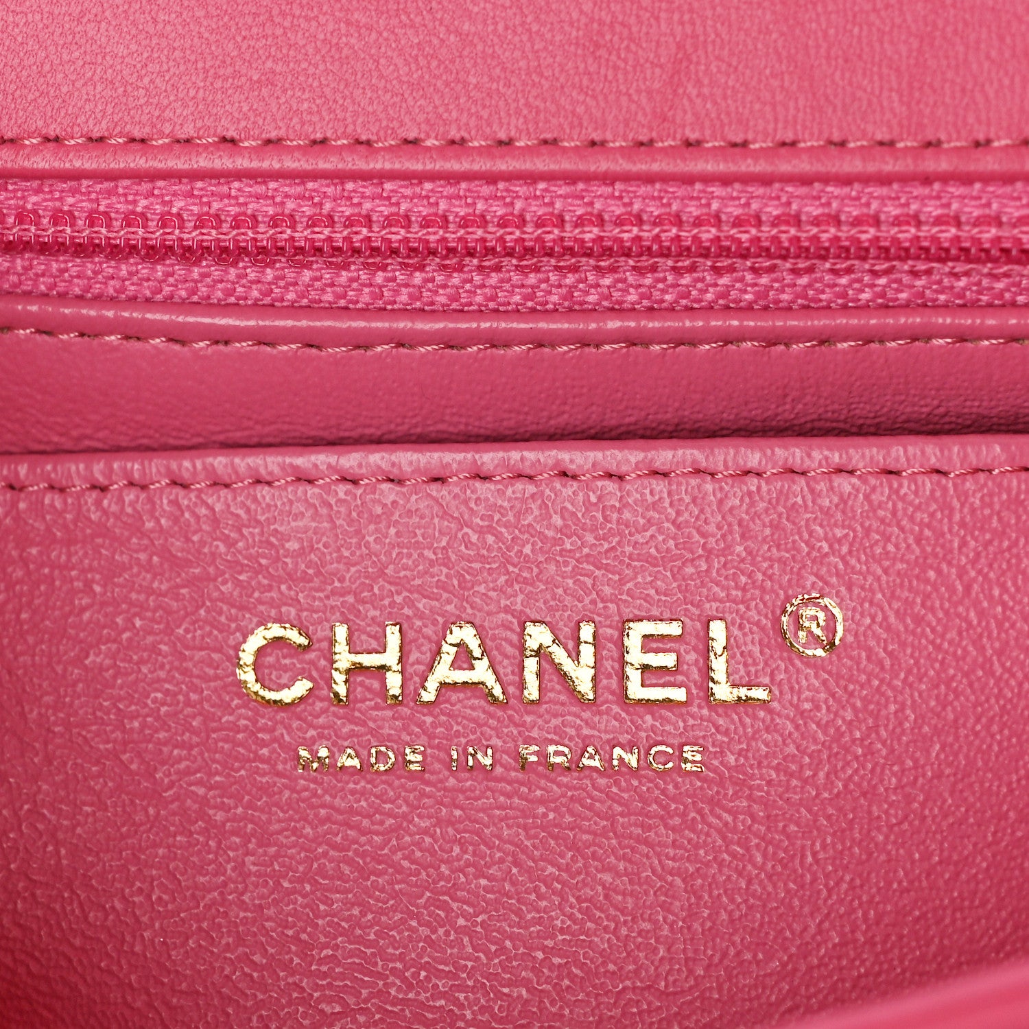 Chanel Lambskin Chevron Quilted Mini Rectangular Flap Dark Pink 6 of 9