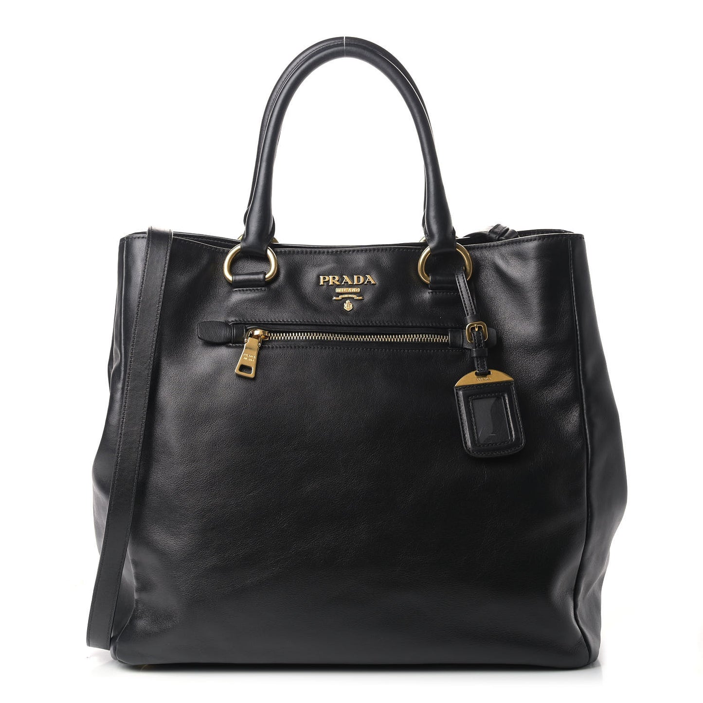 Soft Calf Shopping Tote Black