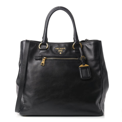 Prada Soft Calf Shopping Tote Black 1 of 11