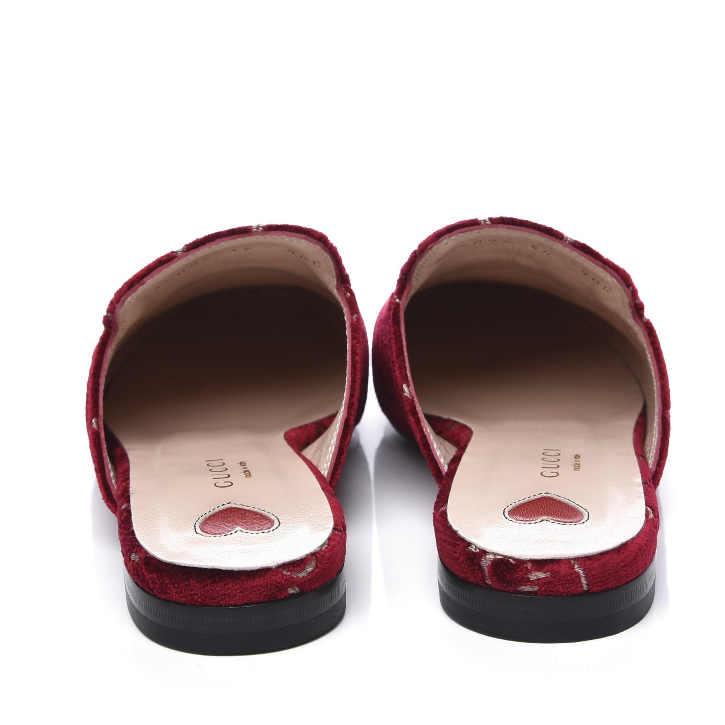Velvet GG Monogram Womens Princetown Slippers 36 Red Cipria
