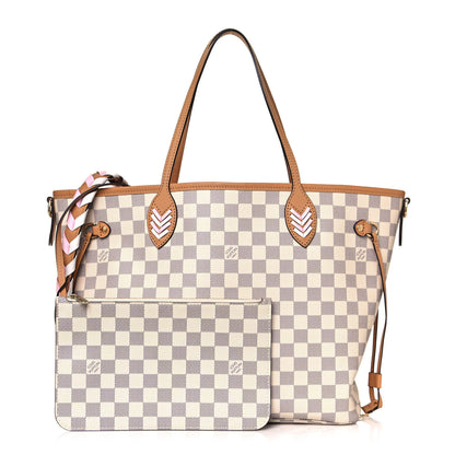 Louis Vuitton Damier Azur Braided Neverfull MM Orange 1 of 14