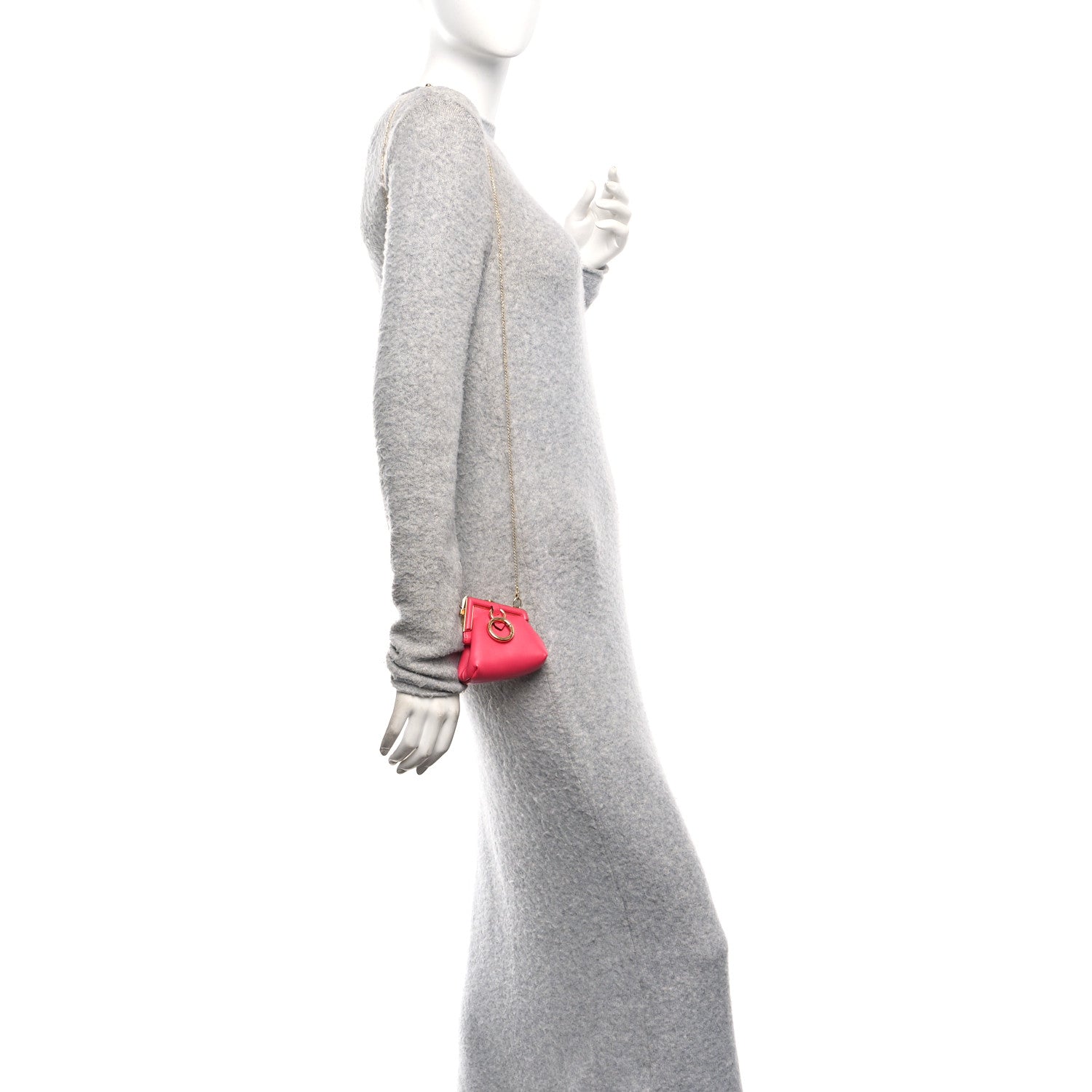 Fendi Shiny Nappa Nano Fendi First Bag Charm Lampone 2 of 13