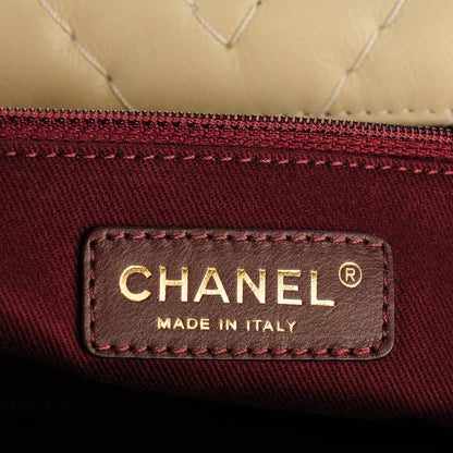 Chanel Iridescent Calfskin Surpique Chevron Jumbo Flap Light Beige 7 of 8