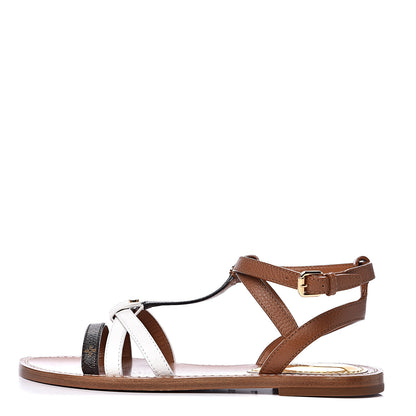 Louis Vuitton Monogram Explorer Flat Sandals 36.5 Cognac Brown 1 of 8