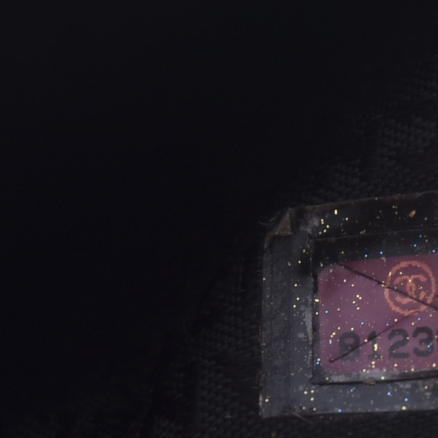 Needlepoint Precious Symbols Clutch Shoulder Bag Black