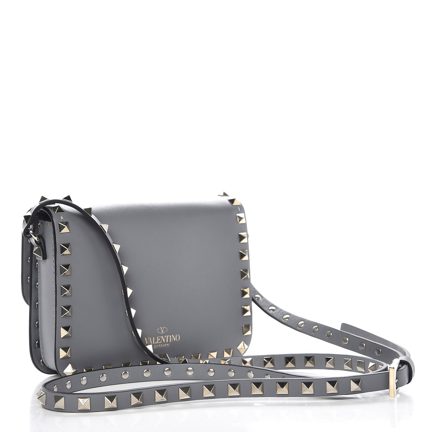 Valentino Garavani Vitello Rockstud Flap Crossbody Bag Stone 3 of 6