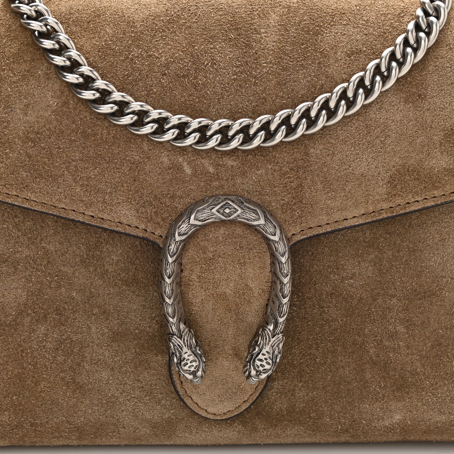 Gucci Suede Mini Dionysus Chain Wallet Taupe 9 of 11