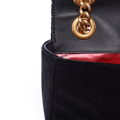Gucci Velvet Matelasse Mini GG Marmont Shoulder Bag Black 15 of 15