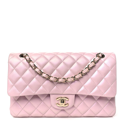 Chanel Iridescent Calfskin Quilted Medium Double Flap Light Pink 1 of 10