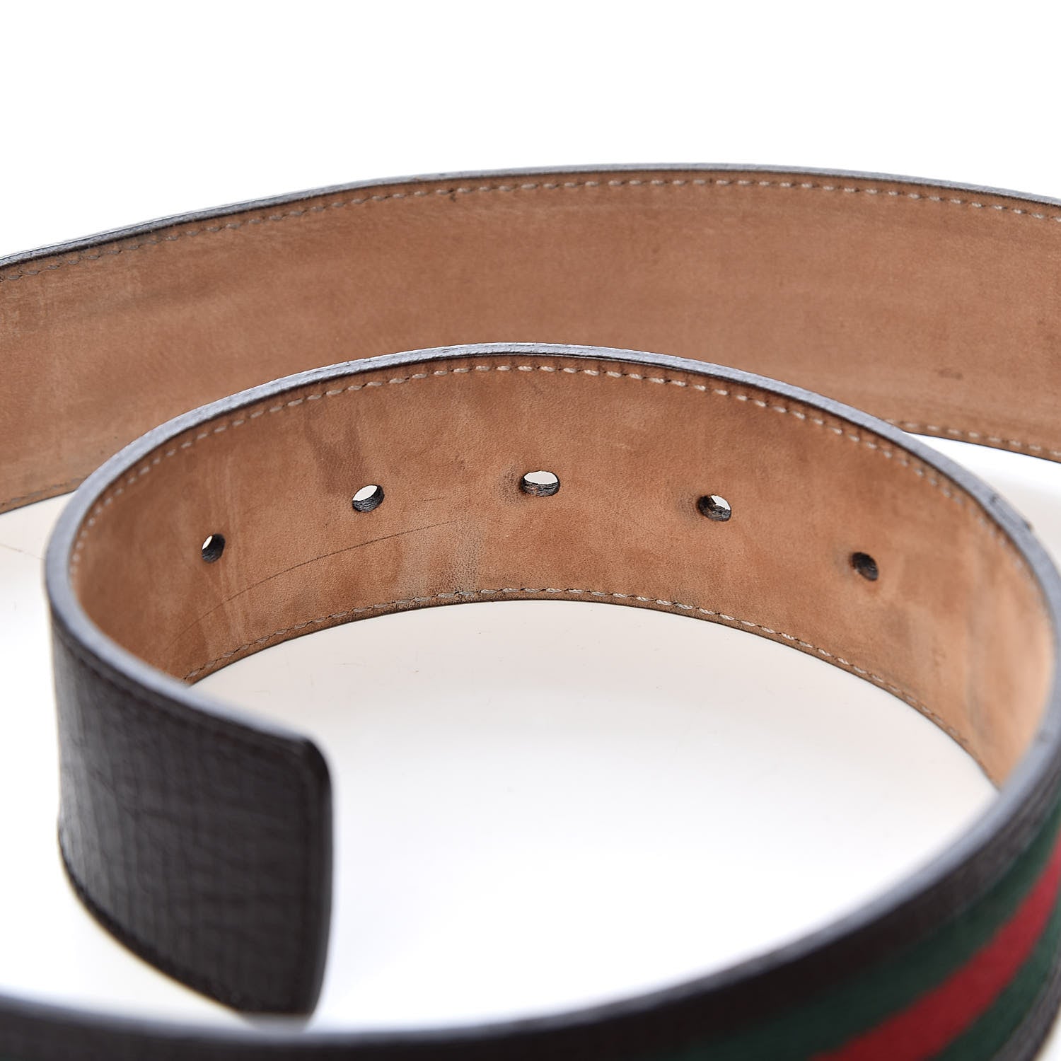 Gucci Calfskin Web Interlocking G Belt 100 40 Dark Brown 6 of 8