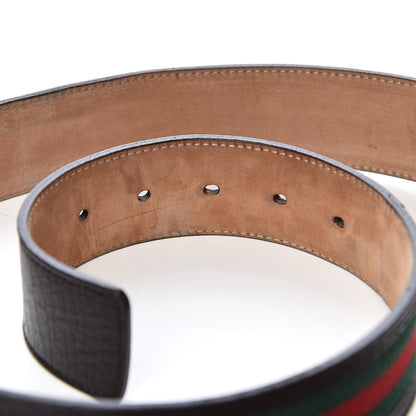 Gucci Calfskin Web Interlocking G Belt 100 40 Dark Brown 6 of 8