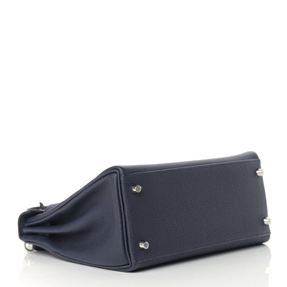 Hermes Togo Matte Alligator Kelly Retourne Touch 28 Bleu Nuit Bleu Marine 4 of 10