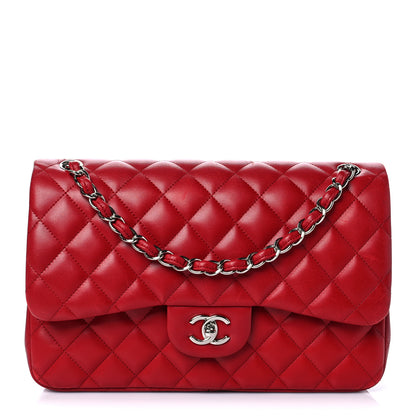 Chanel Lambskin Quilted Jumbo Double Flap Red 1 of 11