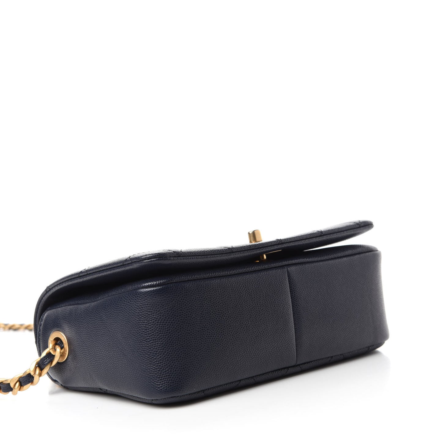 Caviar Quilted Small Fashion Therapy Flap Bag Navy Blue