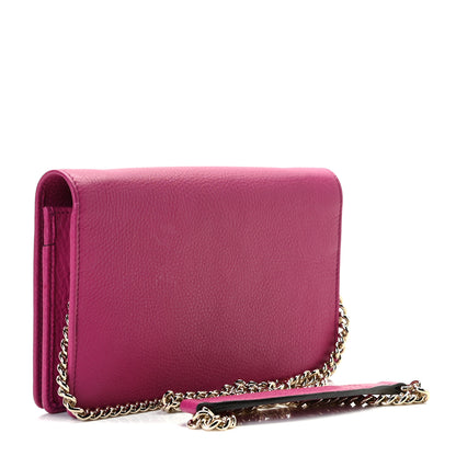Gucci Pebbled Calfskin Soho Wallet on Chain Bright Bougainvillea 3 of 6