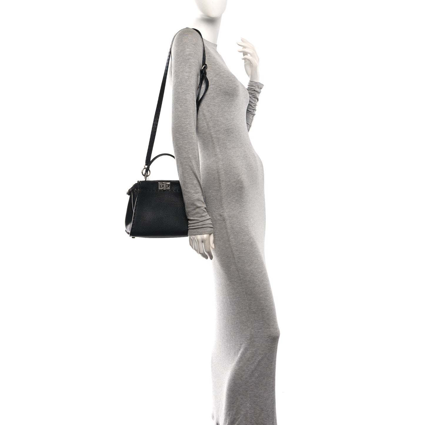 Cuoio Romano Selleria Bi-Color Mini Peekaboo Iconic Satchel Black Mou