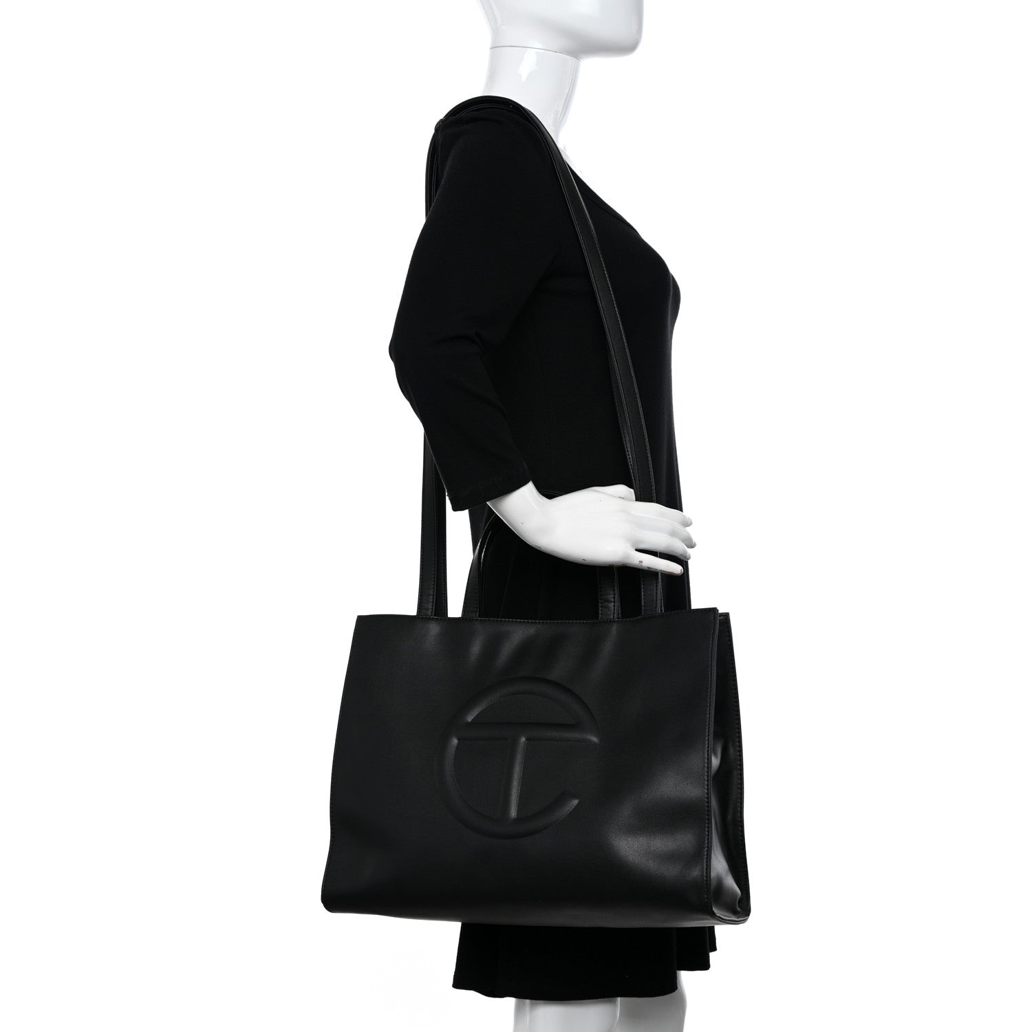 Telfar Vegan Leather Medium Shopping Bag Black 2 of 12