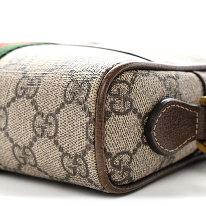 Gucci GG Supreme Monogram Web Mini Ophidia Shoulder Bag Brown 10 of 13
