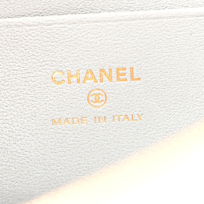 Chanel Lizard Embossed Top Handle Slim Vanity With Chain Silver 6 of 14