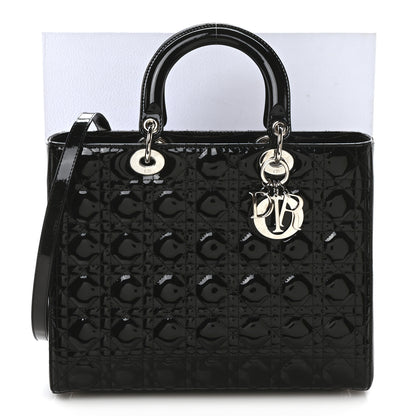 Christian Dior Patent Cannage Large Lady Dior Black 11 of 11