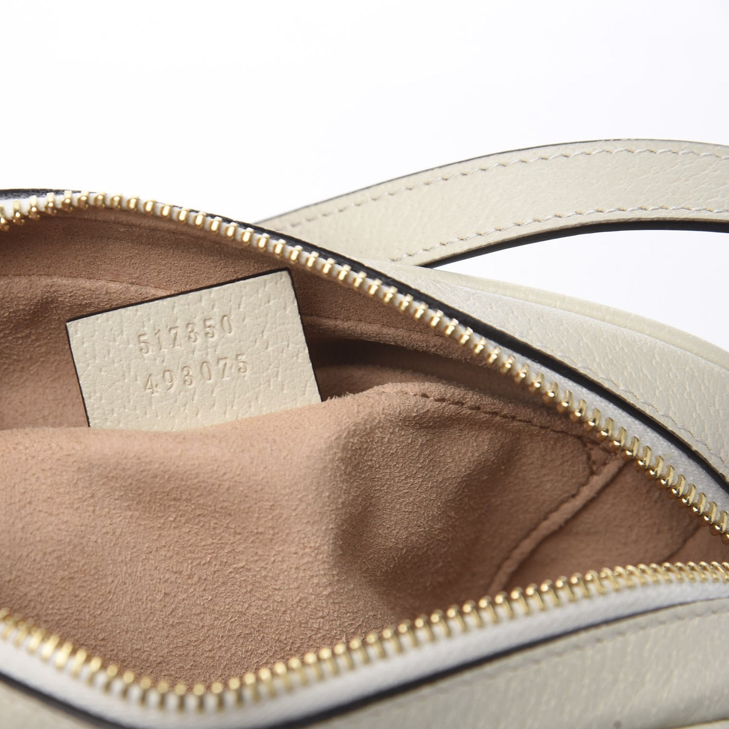 Textured Dollar Calfskin Web Mini Ophidia Shoulder Bag Mystic White