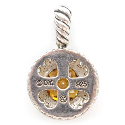 David Yurman Sterling Silver Diamond Citrine Cable Enhancer Pendant 2 of 3
