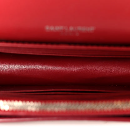 Saint Laurent Calfskin Crocodile Embossed Medium Monogram Sunset New Lipstick Red 5 of 10