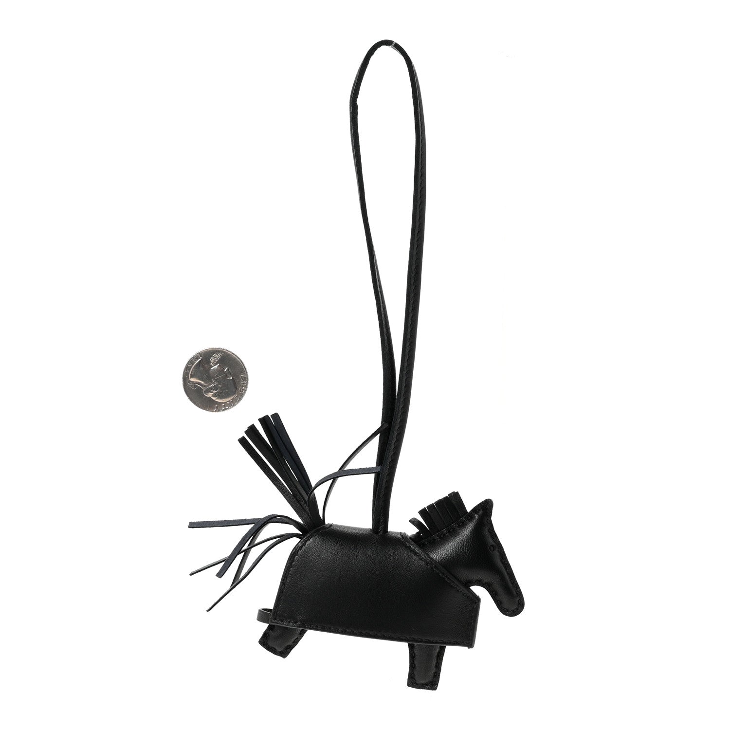 Hermes Milo Lambskin Studded Grigri Rodeo Robeo Rock Horse Bag Charm PM Black 2 of 5