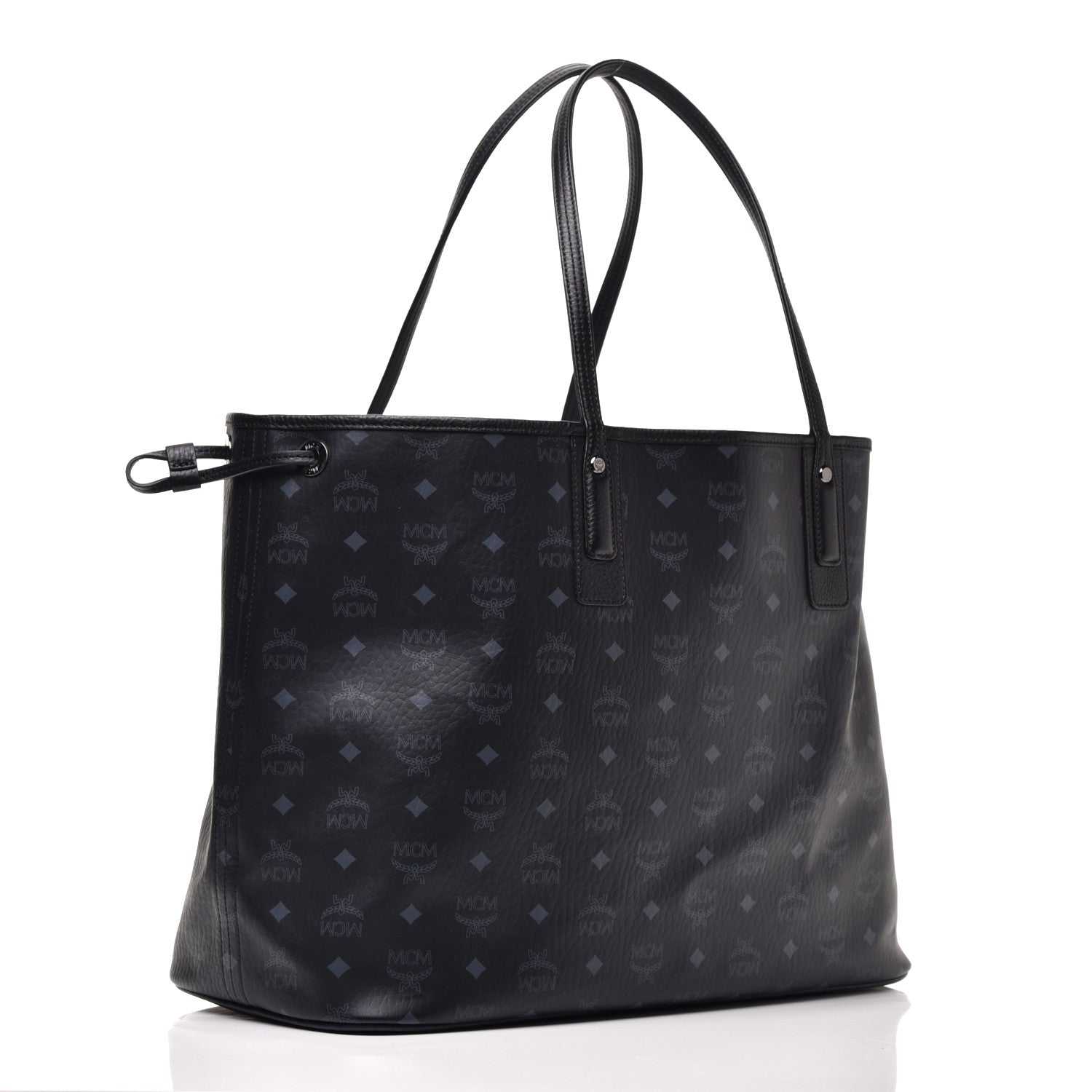 MCM Visetos Large Liz Reversible Shopper Tote Black 5 of 16