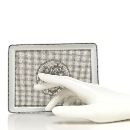 Hermes Porcelain Mosaique Au 24 Sushi Plate Platine 2 of 8