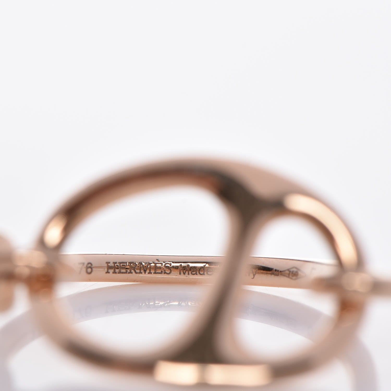 Hermes 18K Rose Gold Small Chaine d'Ancre Punk Ring 51 5.75 8 of 9