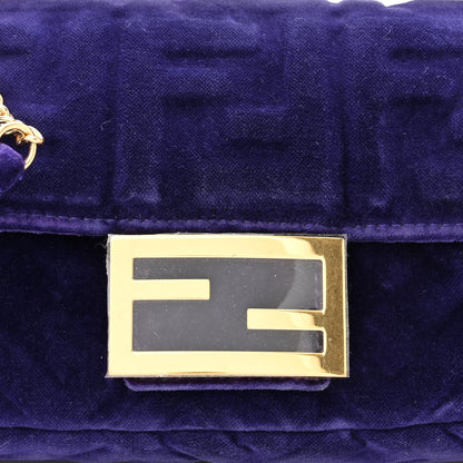 Fendi Velluto FF Embossed Mini Baguette Viola Plus 8 of 10