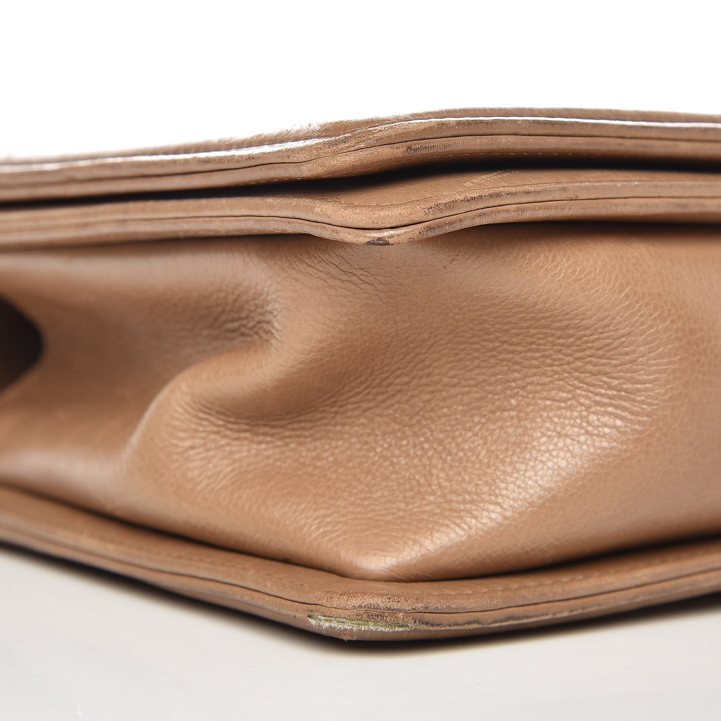 Calfskin Double Stitch New Medium Boy Flap Camel