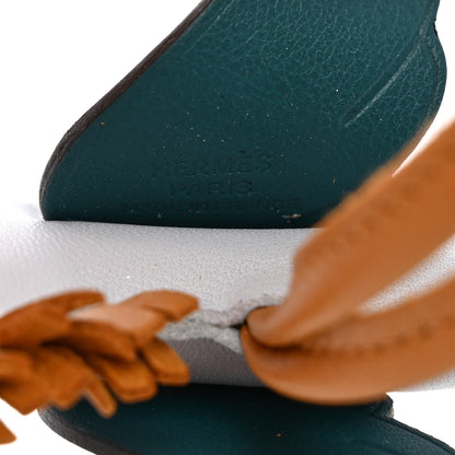 Hermes Milo Lambskin Grigri Rodeo Pegase Horse Bag Charm PM Bleu Brume Sesame Vert Bosphore 3 of 4