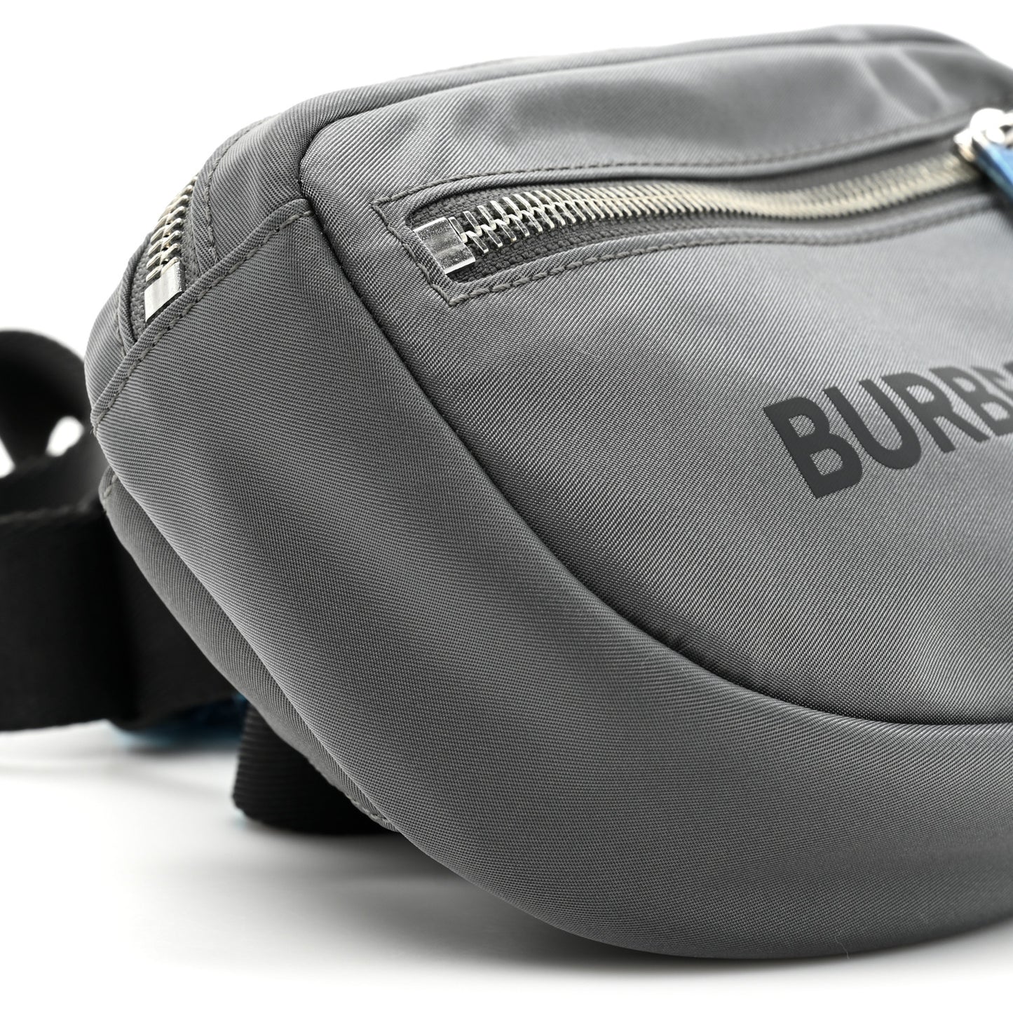 Econyl Logo Print Small Cannon Bum Bag Charcoal Grey