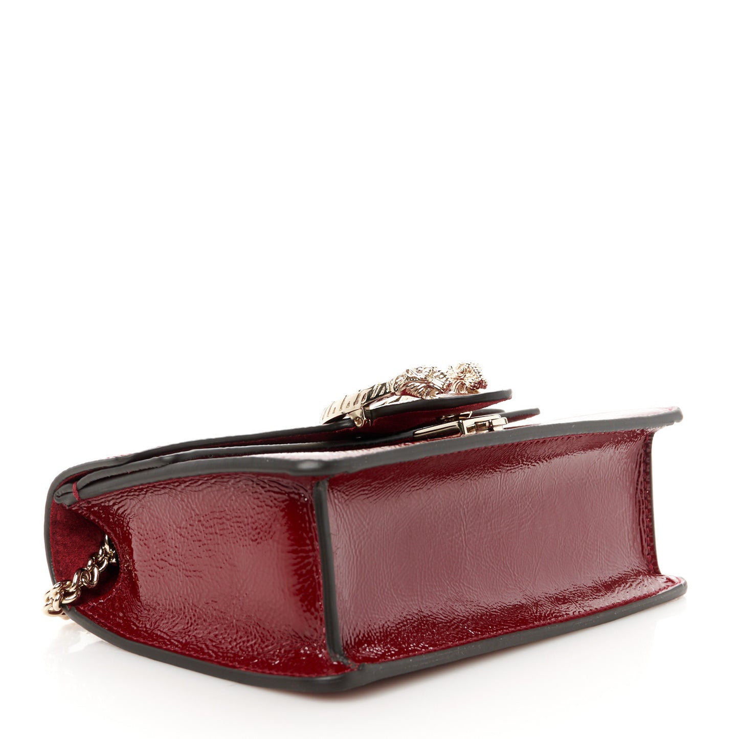 Crinkled Patent Mini Dionysus Shoulder Bag Rosso Ancora Red